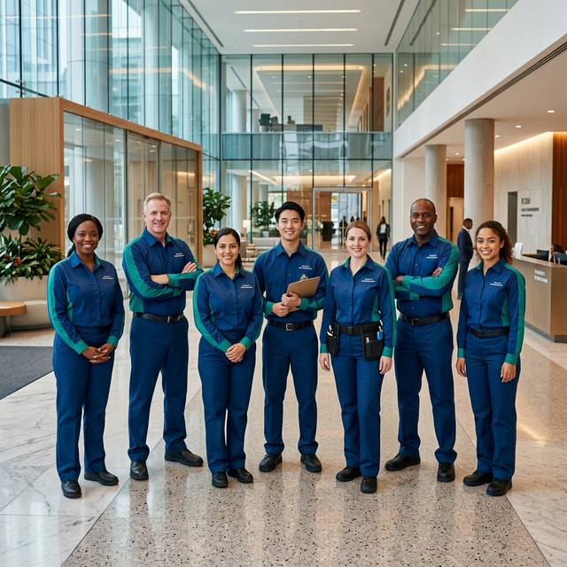 Smart Care Pro facility management team in a modern corporate office